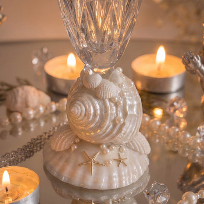 Frozen Tide Artisanal Seashell & Conch Clear Glass - Handcrafted 1 PC
