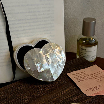 Pearl Heart | White Mother of Pearl Jewelry Box - Handcrafted 1 PC