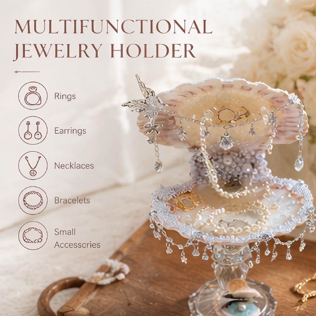 Ethereal Flutter Vintage Mermaid Luxury Jewelry Tray - Handcrafted 1 PC