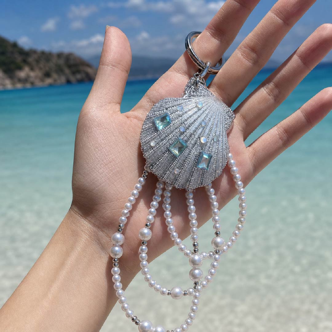 Siren Cascade | Mother of Pearl Shell Charm- Handcrafted 1 PC