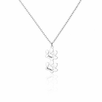 Custom Paw Print Name Necklace