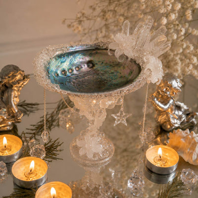 Neptune's Halo | Mother of Pearl Jewelry & Candle Holder - Handcrafted 1 PC
