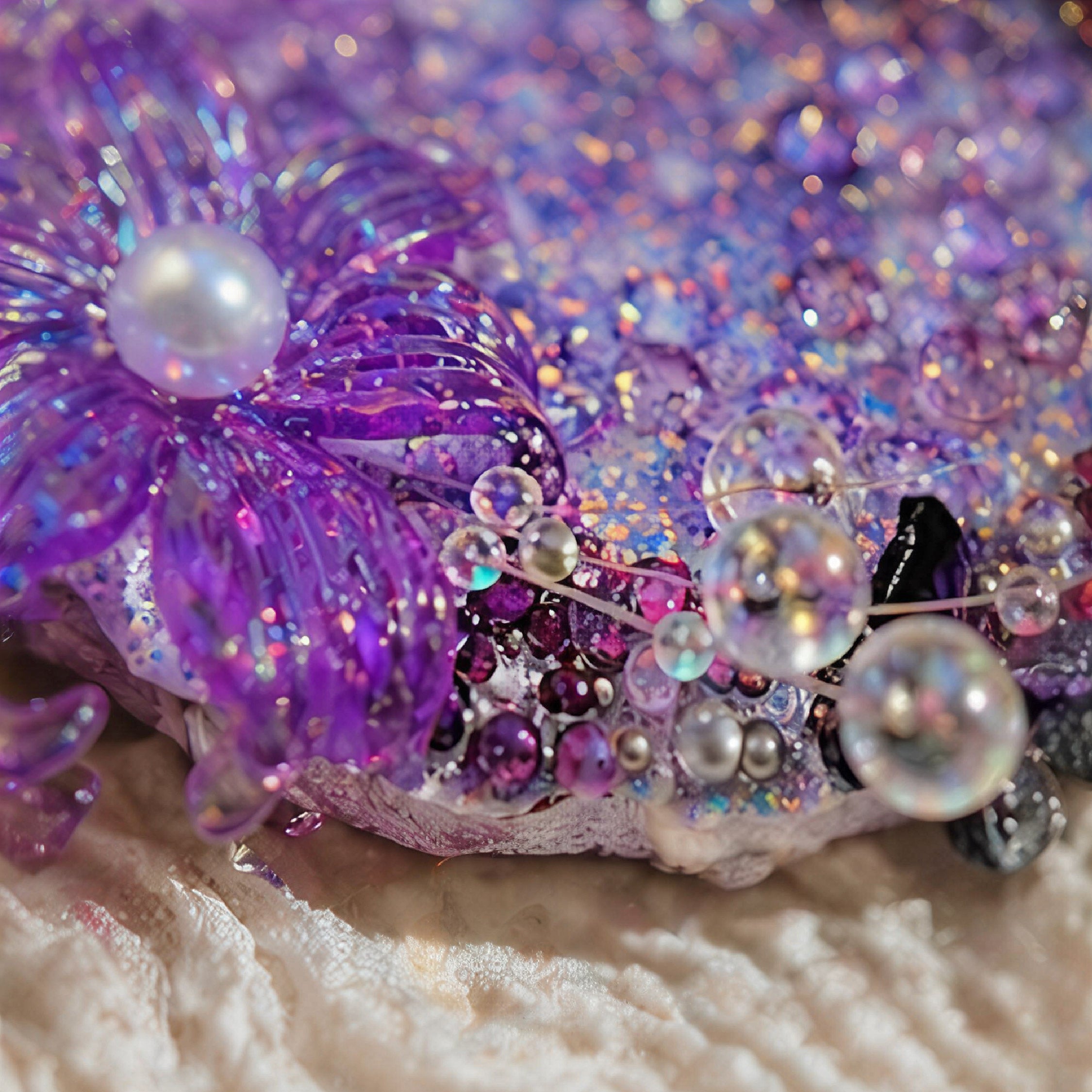 Conch & Violet Mermaid Jewelry Dish - Handcrafted 1 PC
