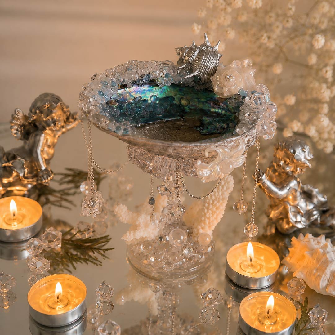 Cosmic Ocean | Mother of Pearl Jewelry & Candle Holder - Handcrafted 1 PC