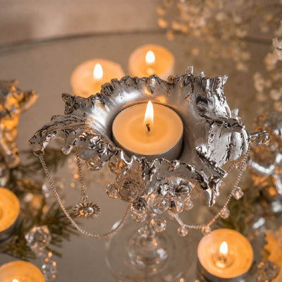 The Alabaster Anthem Artisanal White Spiny Shell Trinket Jewelry & Candle Holder - Handcrafted 1 PC