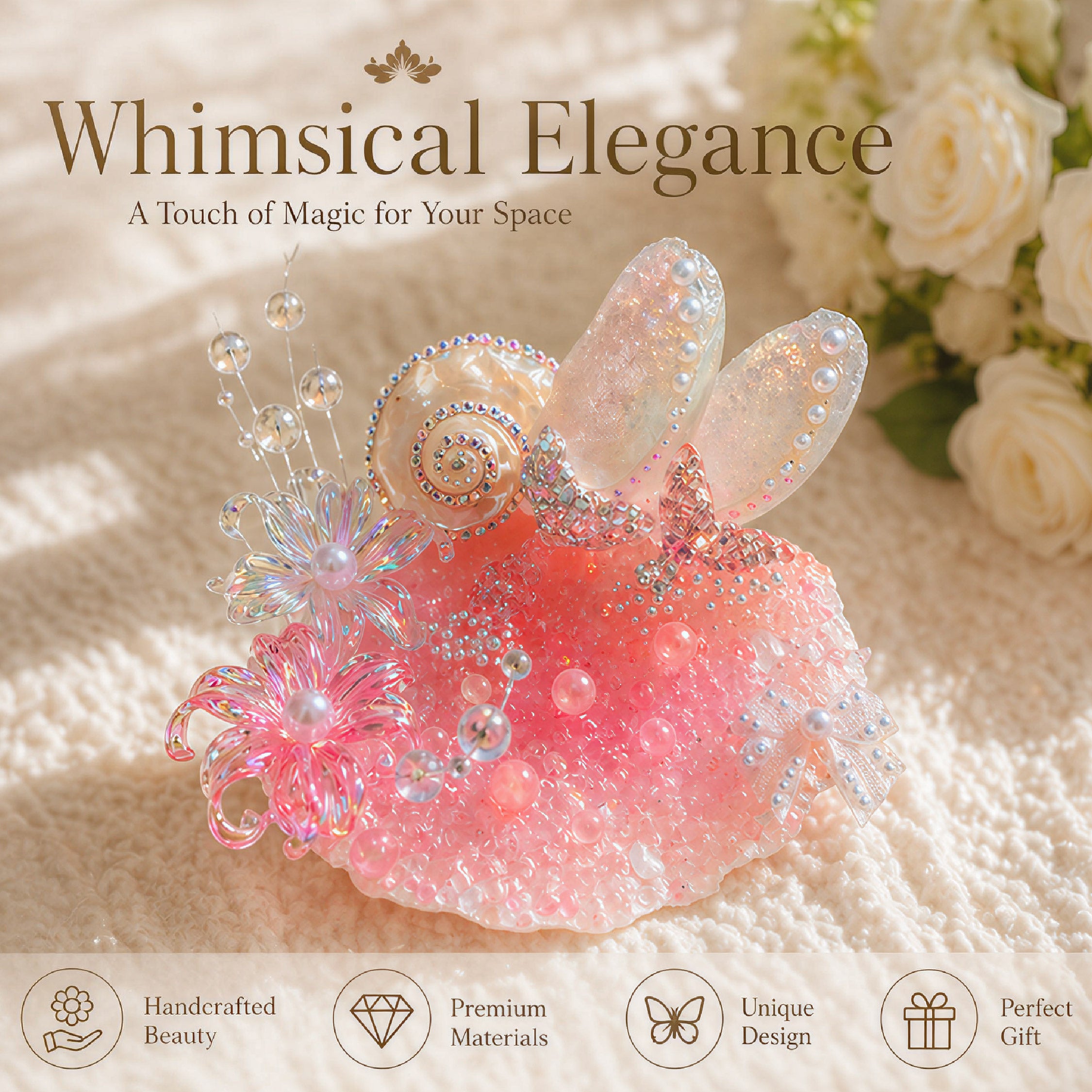 Pink Ocean Dream Mermaid Jewelry Dish - Handcrafted 1 PC