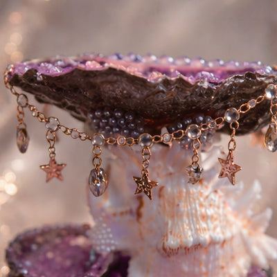 Lavender Shimmer Mermaid Double-Tier Jewelry Tray - Handcrafted 1 PC