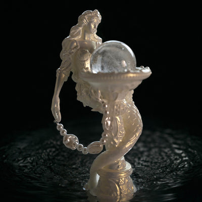 Vintage Mermaid’s Liquid-Pearl Resin Jewelry Tray & Candle Holder - Handcrafted 1 PC