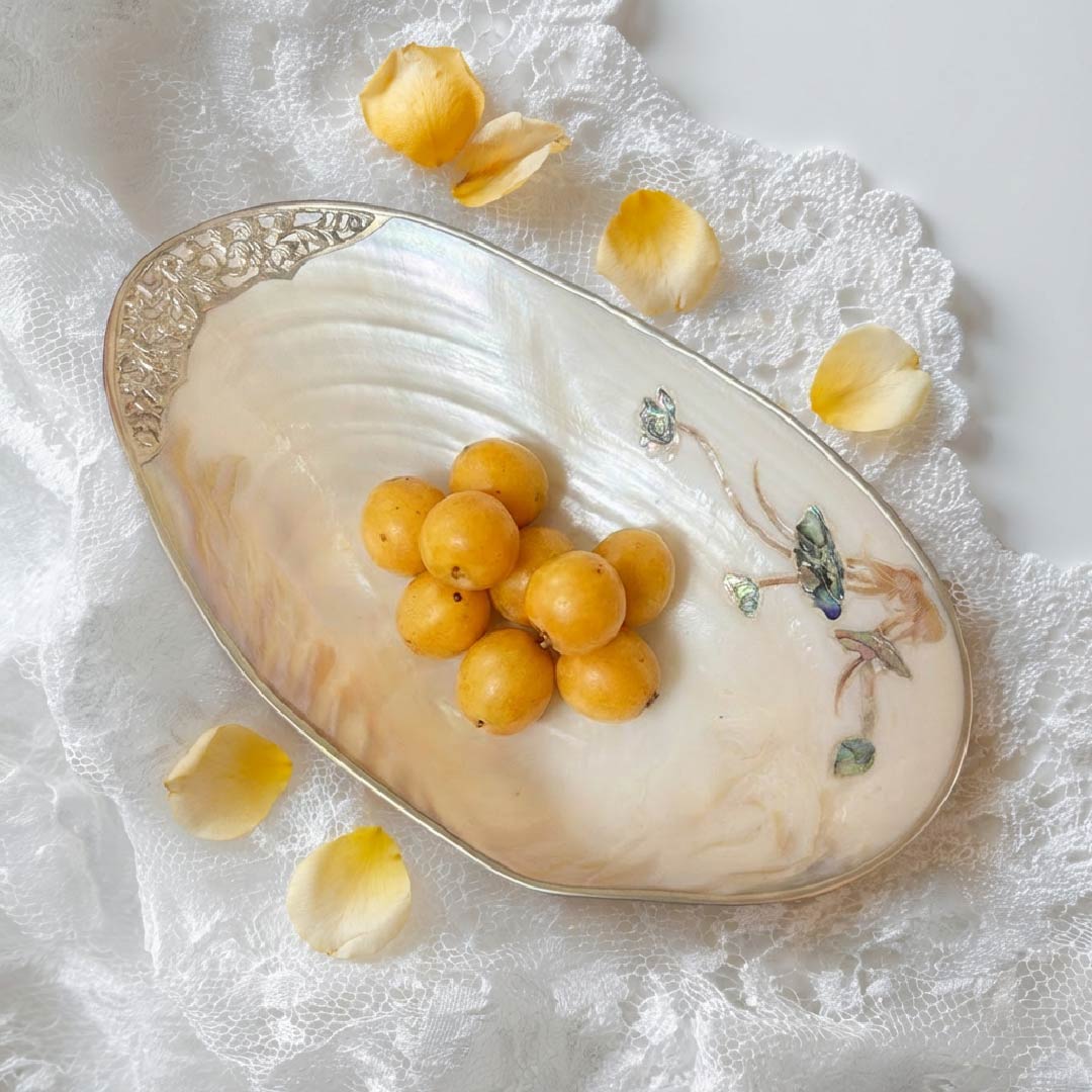 Giant Mother of Pearl Seashell Dish - Handcrafted 1 PC