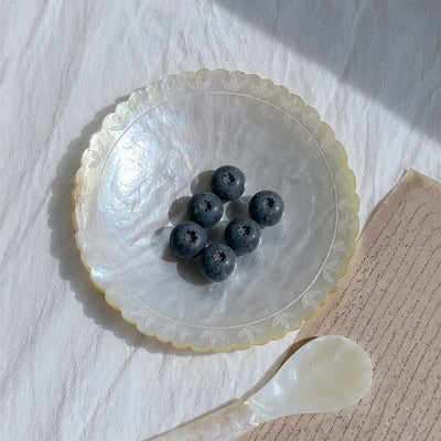 Lace Trim Mother of Pearl Plate/Jewelry Tray - Handmade 1 PC