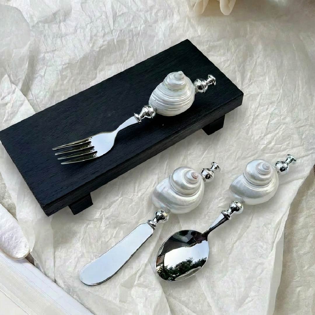 Seashell Handle Cutlery Set- Handmade 1 Set