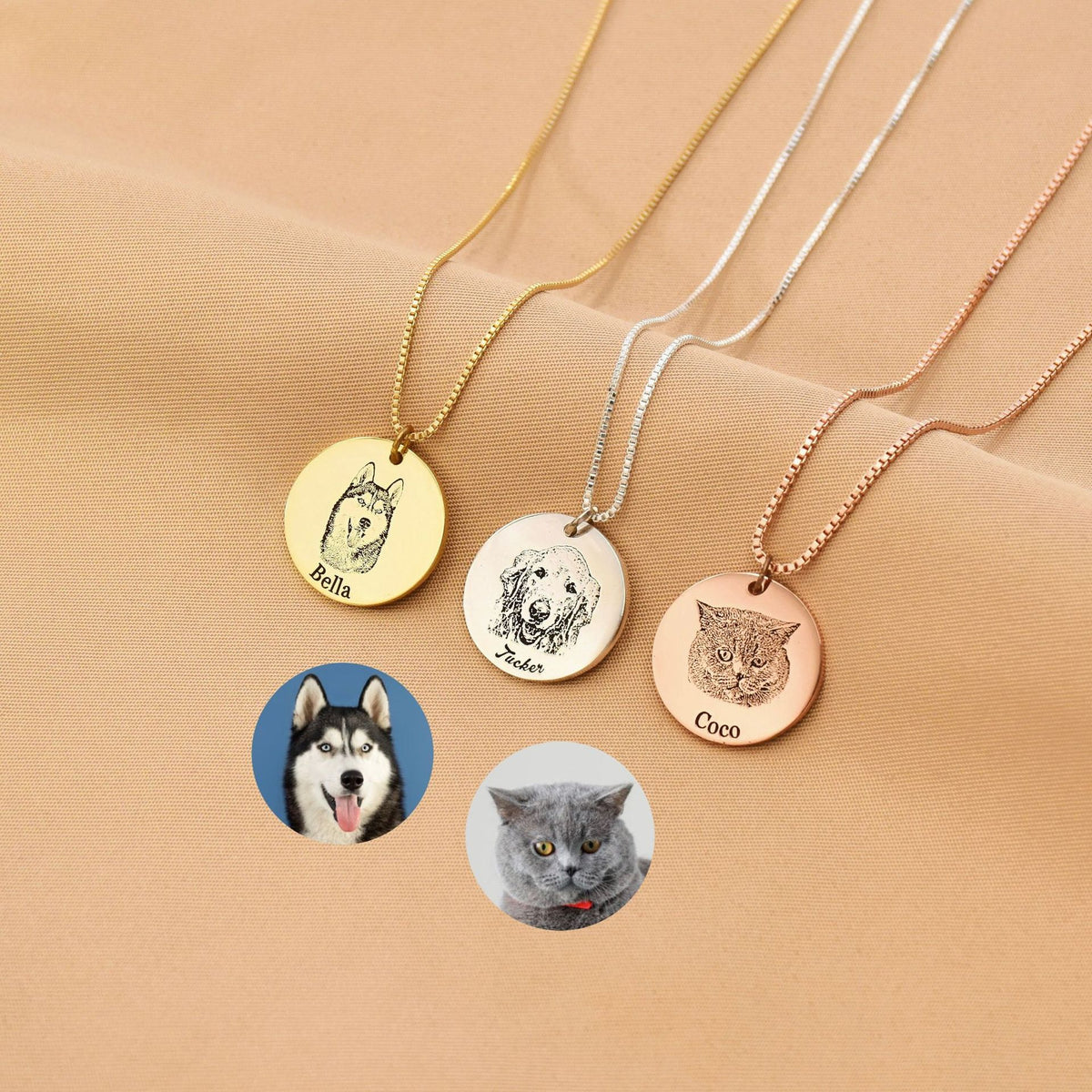 Pet Photo Necklace - Free Rotating Eternal Rose Gift Box Included