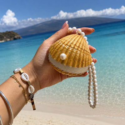 Amber Tide | Chestnut Mother of Pearl Journal Charm - Handcrafted 1 PC