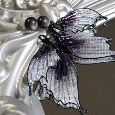 Oriental Ink Tide | Mermaid Tail & Fairy Wing Resin Earrings - Handcrafted 1 PC