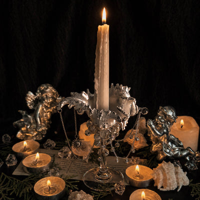 The Alabaster Anthem Artisanal White Spiny Shell Trinket Jewelry & Candle Holder - Handcrafted 1 PC