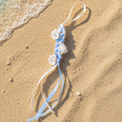 Ramune Soda | Pearlized Turbo Shell & Braided Ribbon Charm- Handcrafted 1 PC