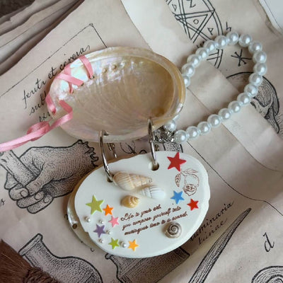 Pearl Tide | Polished Abalone Shell Journal Charm - Handmade 1 PC