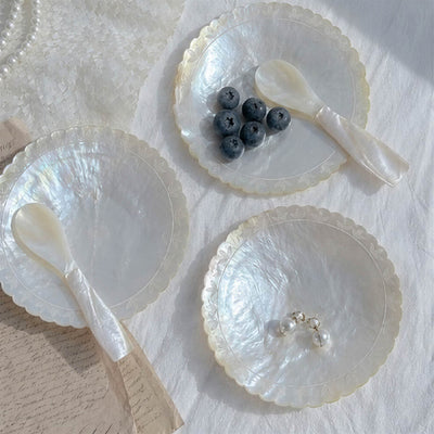 Lace Trim Mother of Pearl Plate/Jewelry Tray - Handmade 1 PC