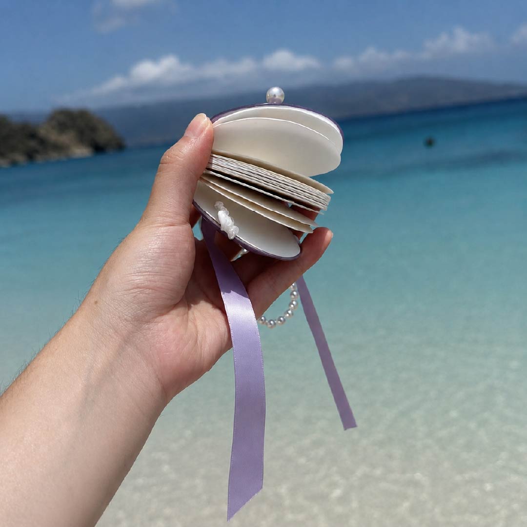 Twilight Tide | Purple Clam Shell Journal Charm - Handcrafted 1 PC