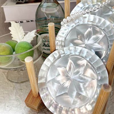 Octagonal White Seashell Tray - Handcrafted 1 PC