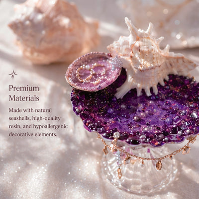 Lavender Shimmer Mermaid Double-Tier Jewelry Tray - Handcrafted 1 PC