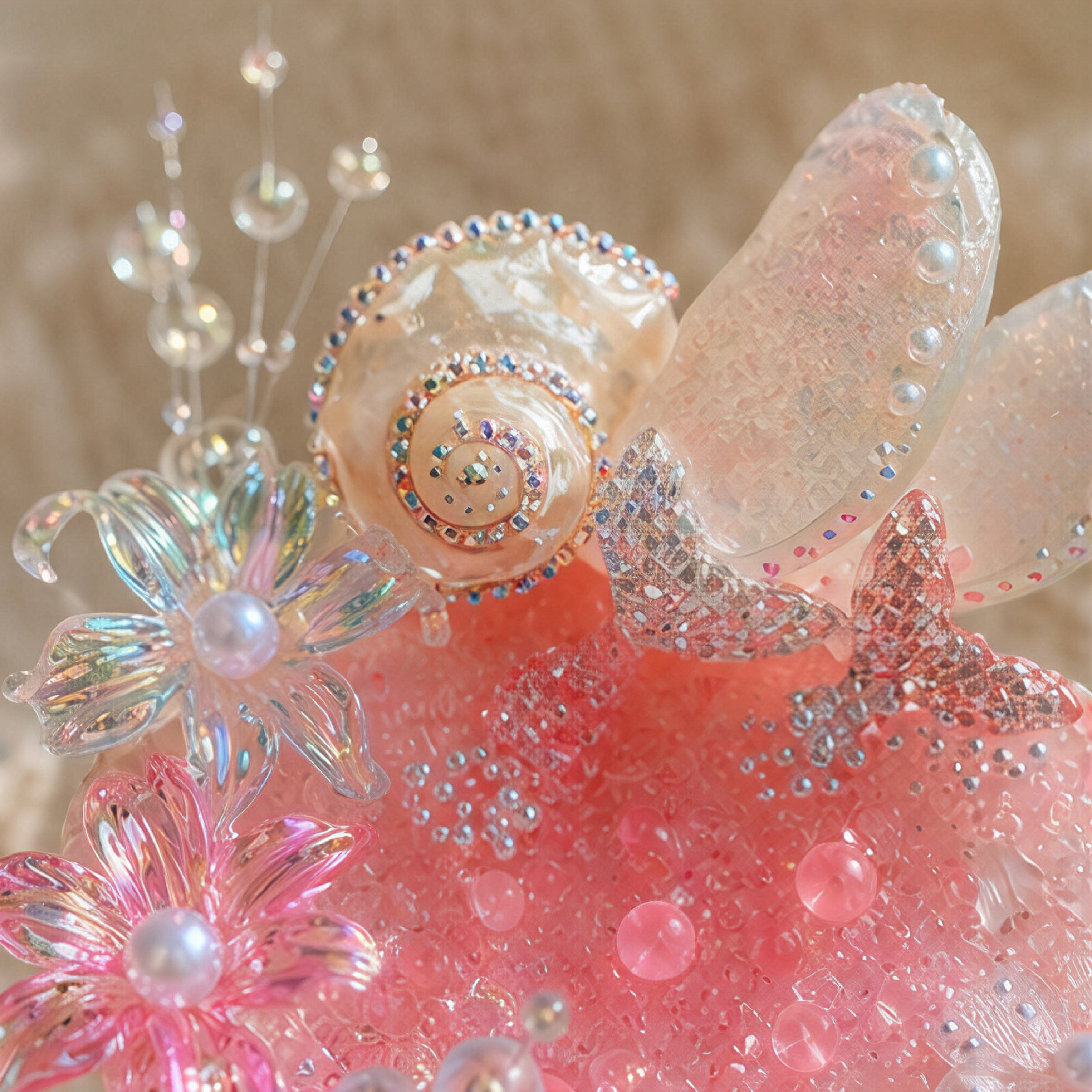 Pink Ocean Dream Mermaid Jewelry Dish - Handcrafted 1 PC