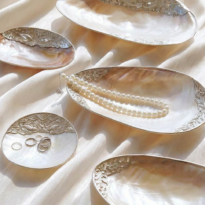 Giant Mother of Pearl Seashell Dish - Handcrafted 1 PC