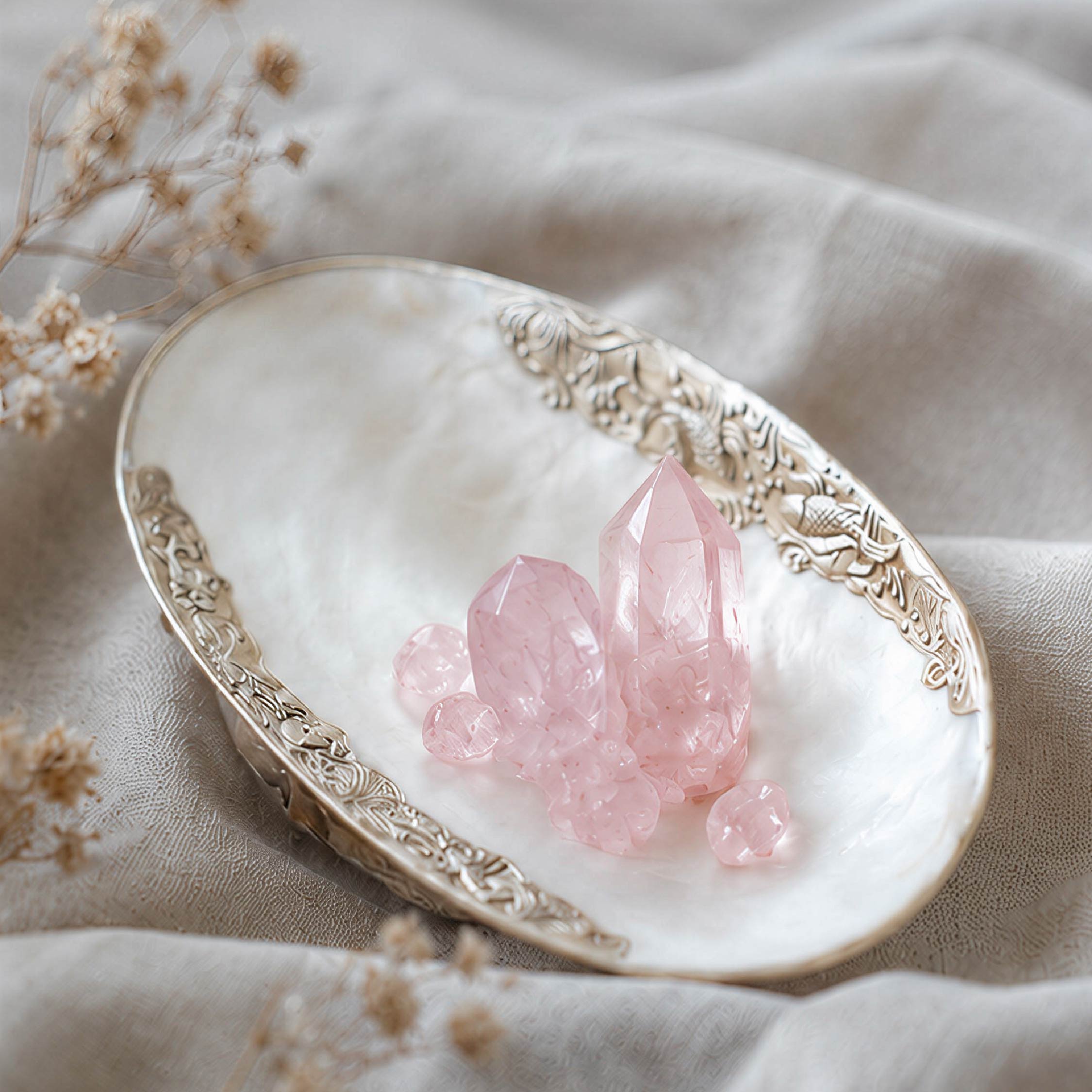 Up-down Symbol Giant Mother of Pearl Seashell Dish - Handcrafted 1 PC