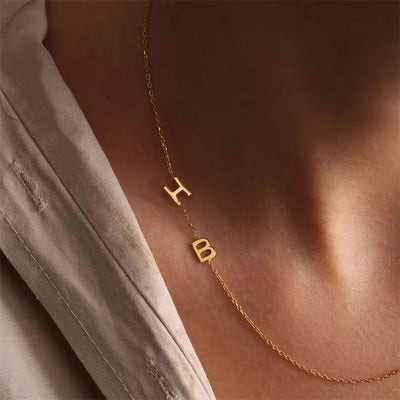 Custom Sideways Initial Necklace