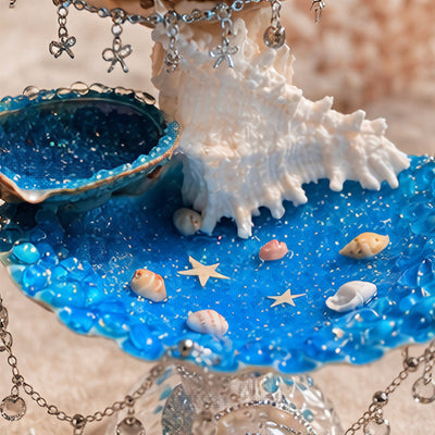 Echo of the Conch Mermaid Double-Tier Jewelry Tray - Handcrafted 1 PC