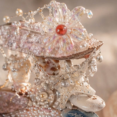 Ocean Whispers Mermaid Secret Double-Tier Jewelry Tray - Handcrafted 1 PC