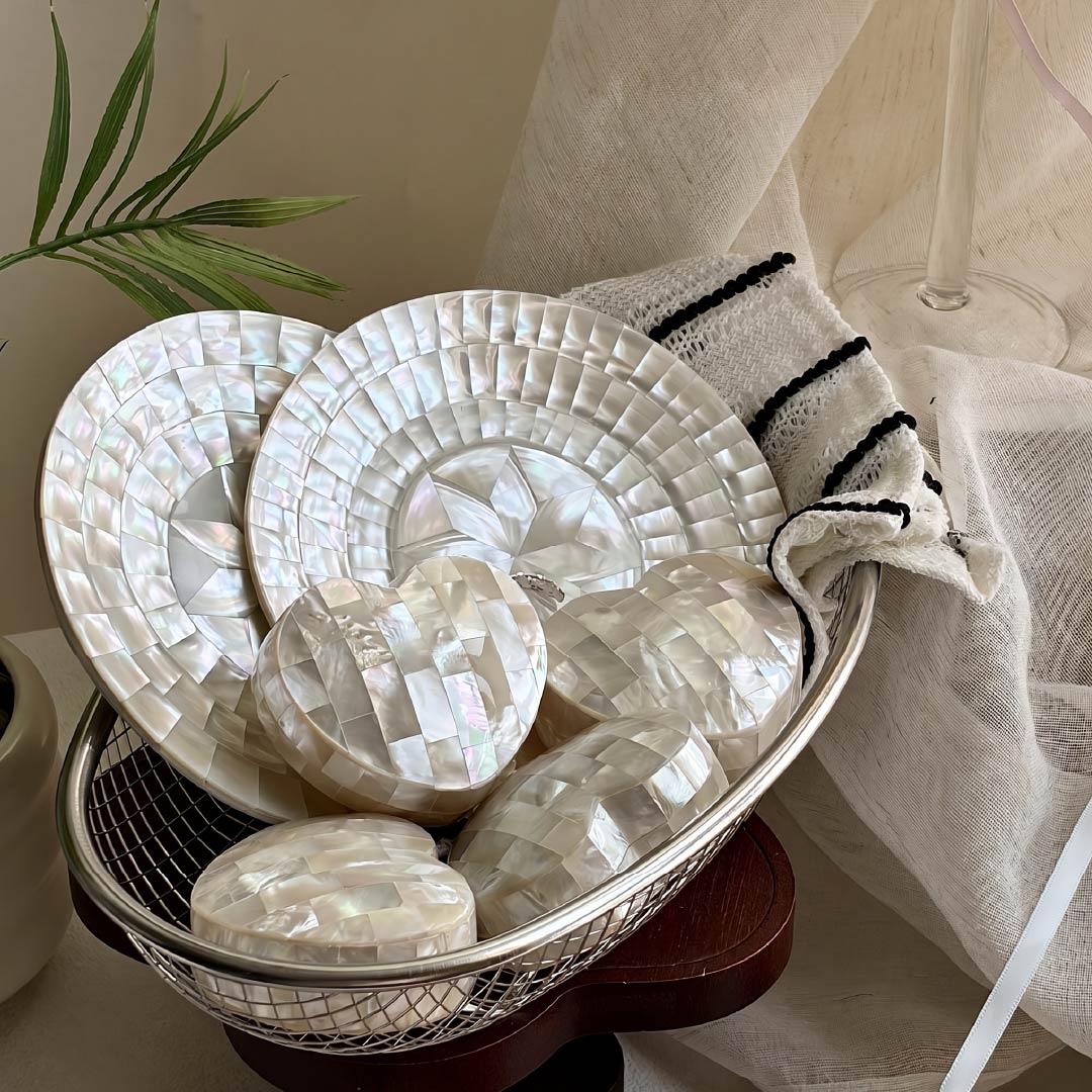 Pearl Heart | White Mother of Pearl Jewelry Box - Handcrafted 1 PC