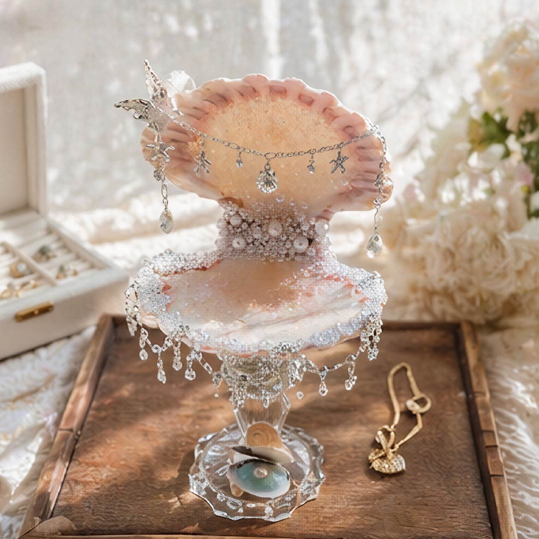 Ethereal Flutter Vintage Mermaid Luxury Jewelry Tray - Handcrafted 1 PC