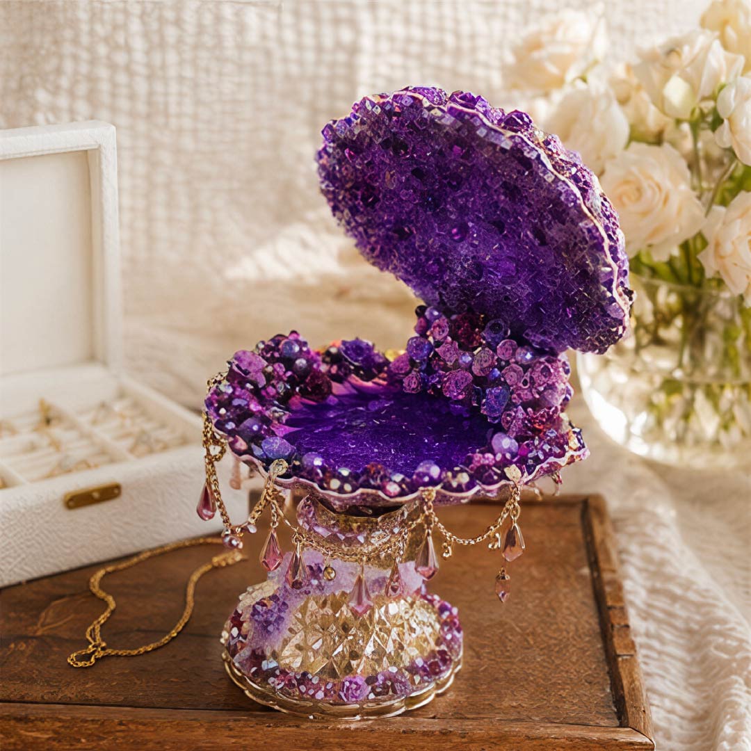 Lavender Shimmer Mermaid Luxury Jewelry Tray - Handcrafted 1 PC