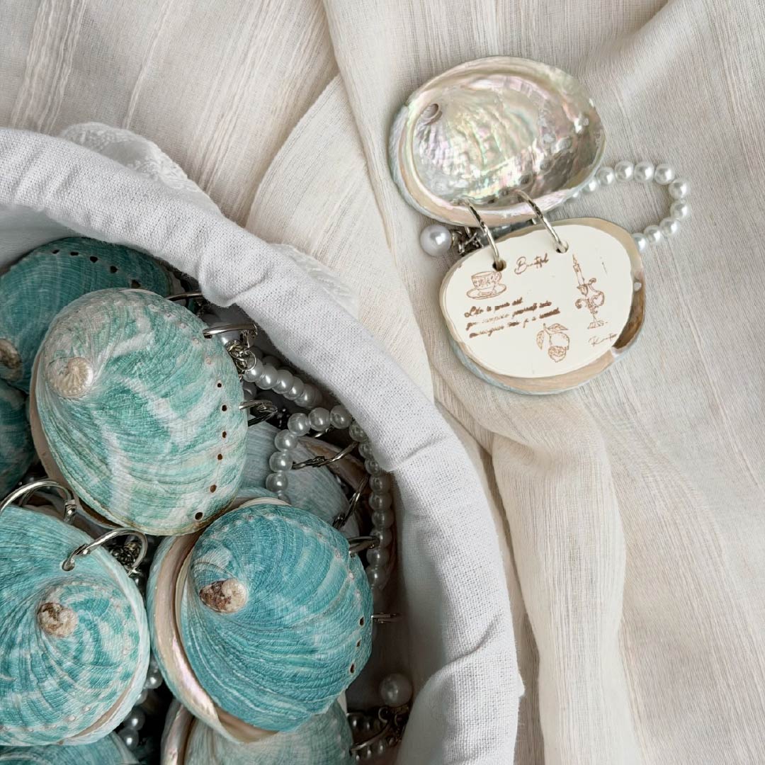Morning Tide | Green Abalone Shell Journal Charm - Handmade 1 PC
