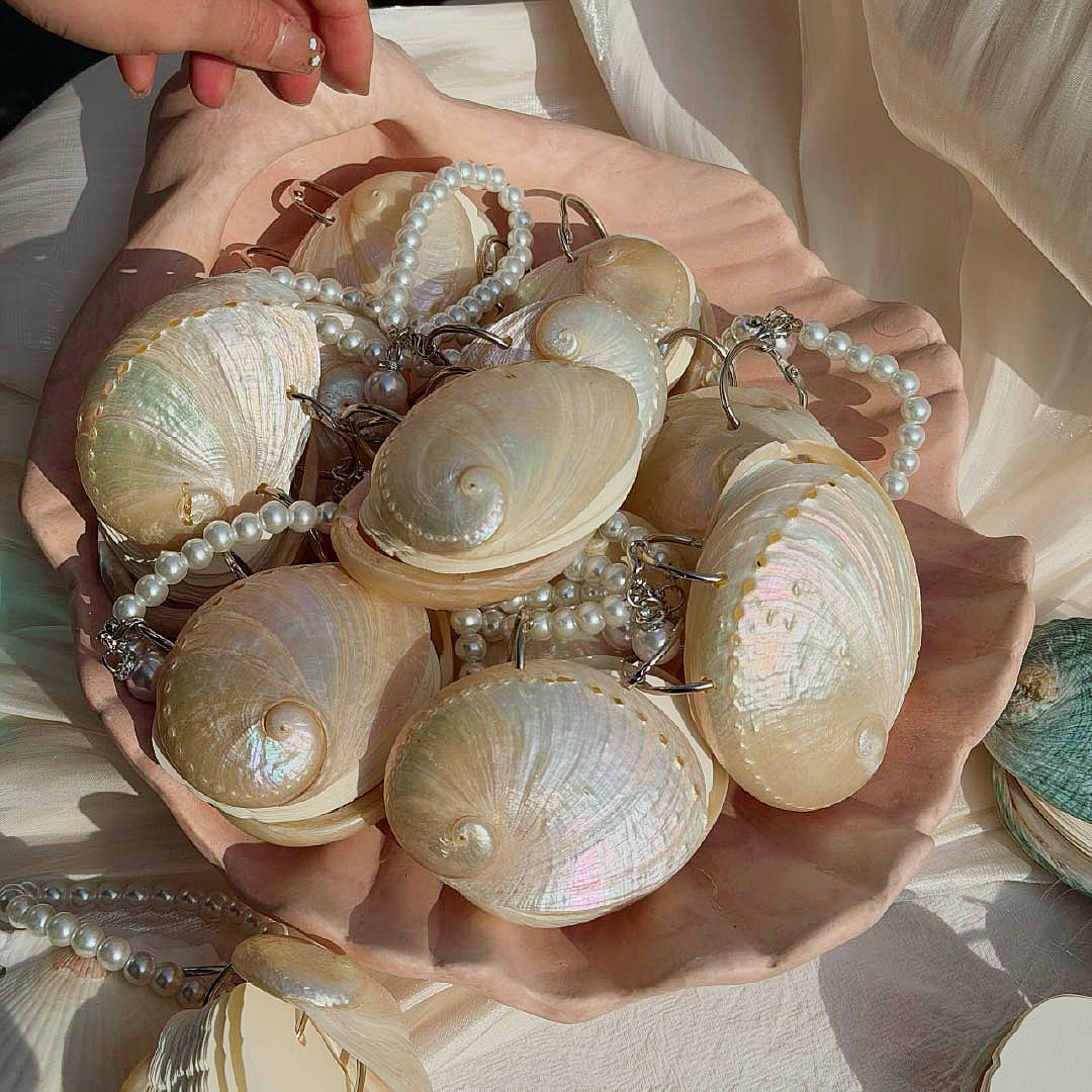 Pearl Tide | Polished Abalone Shell Journal Charm - Handmade 1 PC