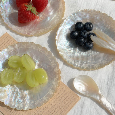 Lace Trim Mother of Pearl Plate/Jewelry Tray - Handmade 1 PC