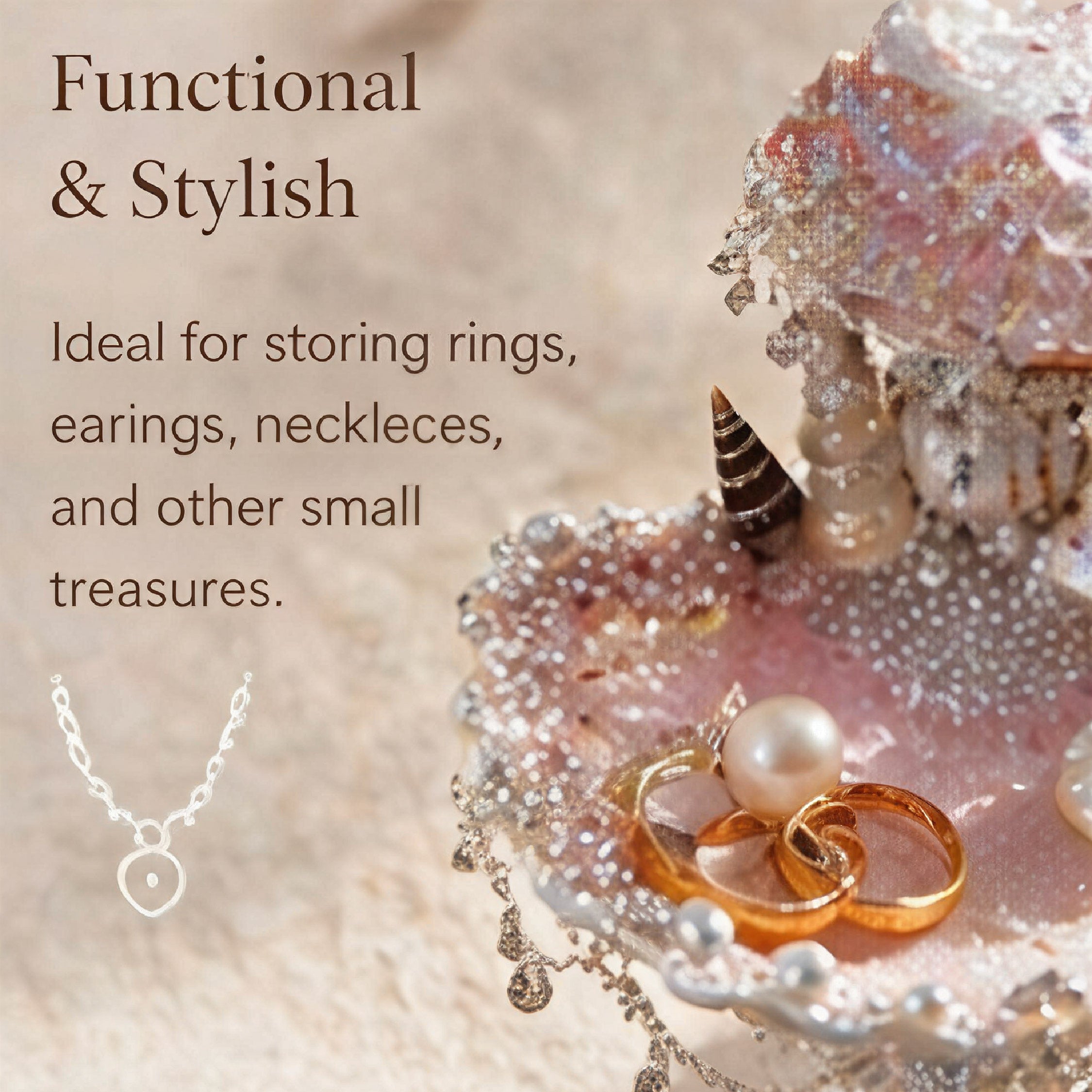 The Mermaid’s Clarion Double-Tier Jewelry Tray Double-Tier Jewelry Tray - Handcrafted 1 PC