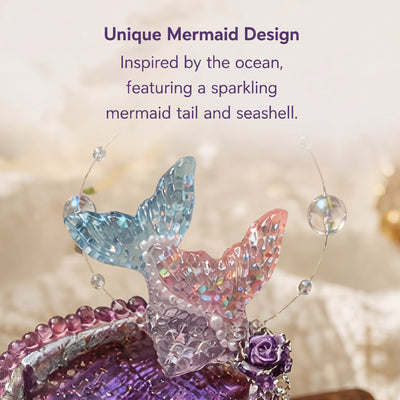 Lavender Shimmer Mermaid Petite 3-Tier Jewelry Tray - Handcrafted 1 PC