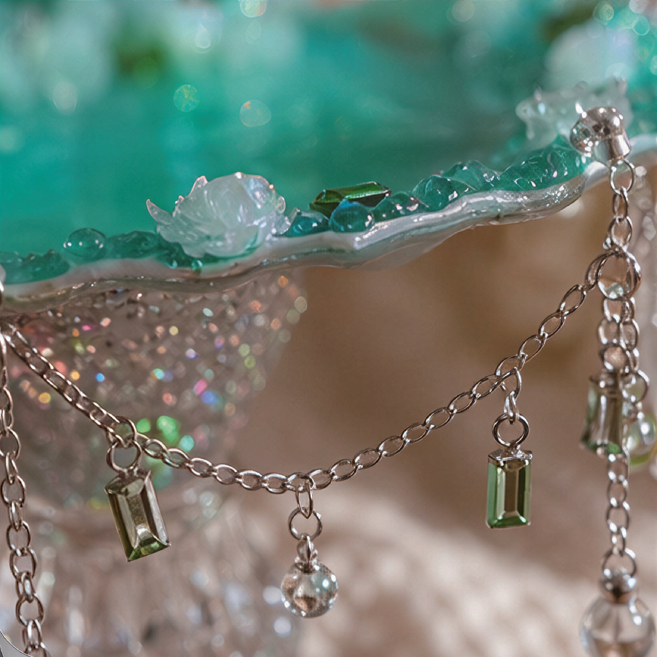 Ocean Rose Mermaid Luxury Jewelry Tray - Handcrafted 1 PC