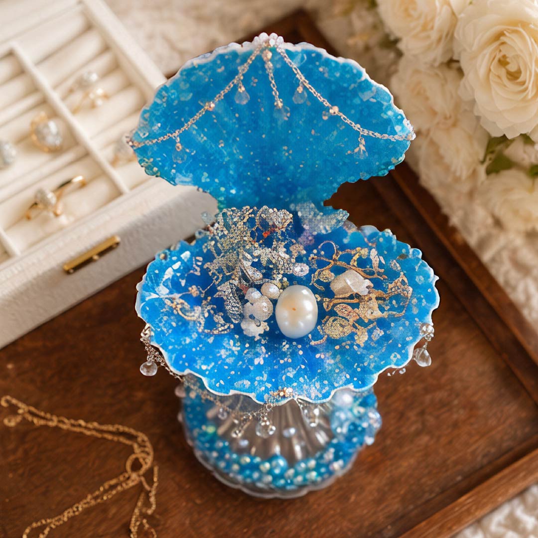 Enchanted Sea-Flower Mermaid Luxury Jewelry Tray- Handcrafted 1 PC