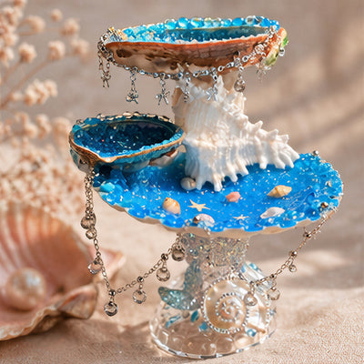 Echo of the Conch Mermaid Double-Tier Jewelry Tray - Handcrafted 1 PC
