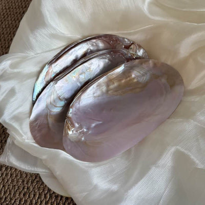 Purple Mother of Pearl Footed Tray - Handcrafted 1 PC