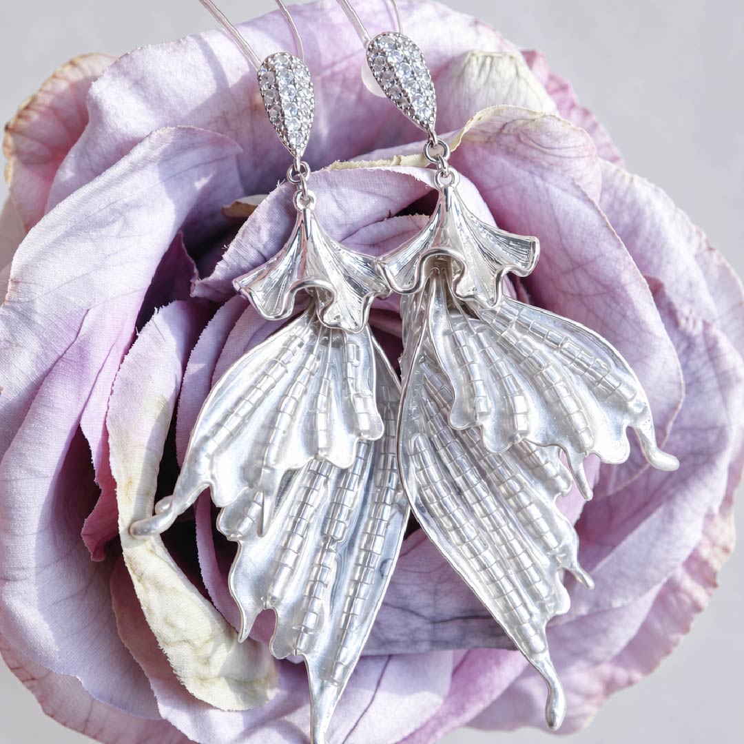 Astra Lily | Mermaid Tail & Fairy Wing Resin Earrings - Handcrafted 1 PC