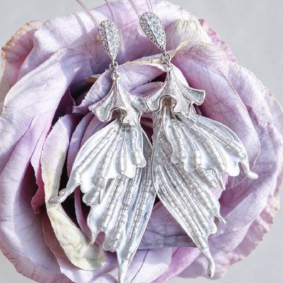 Astra Lily | Mermaid Tail & Fairy Wing Resin Earrings - Handcrafted 1 PC