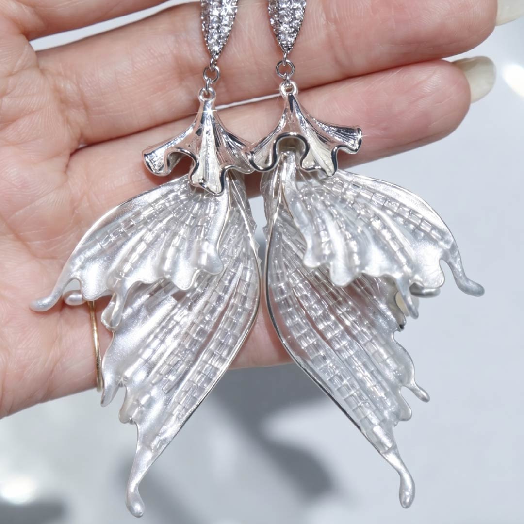 Astra Lily | Mermaid Tail & Fairy Wing Resin Earrings - Handcrafted 1 PC