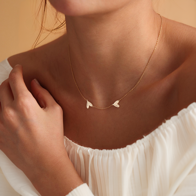 Custom Hearts Name Necklace