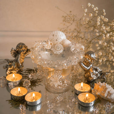Blue Blossom | Mother of Pearl Jewelry & Candle Holder - Handcrafted 1 PC