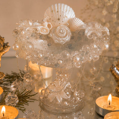 Blue Blossom | Mother of Pearl Jewelry & Candle Holder - Handcrafted 1 PC