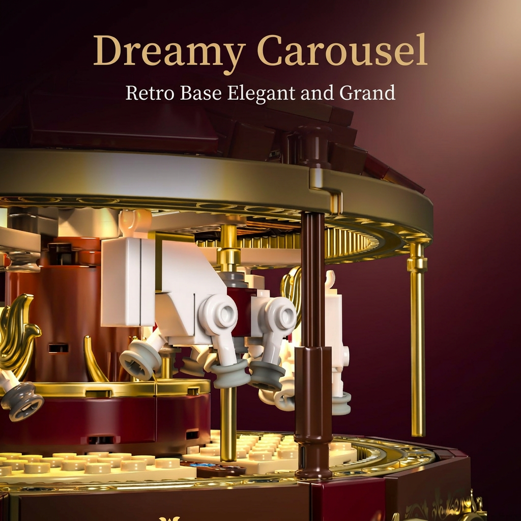 Dreamy Vintage Telephone Carousel 3D Puzzle DIY Model Kit